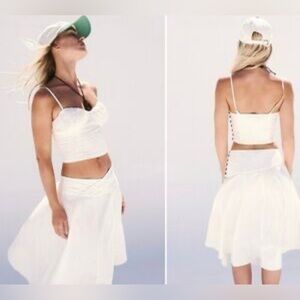 NWOT FREE PEOPLE SO POSH CROP TOP & SKIRT SET MEDIUM